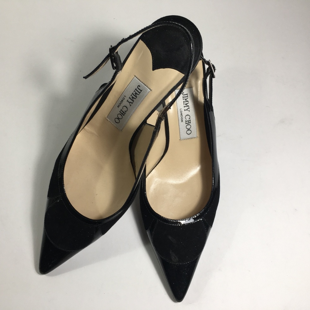 Jimmy Choo Black Suede Kitten Heel